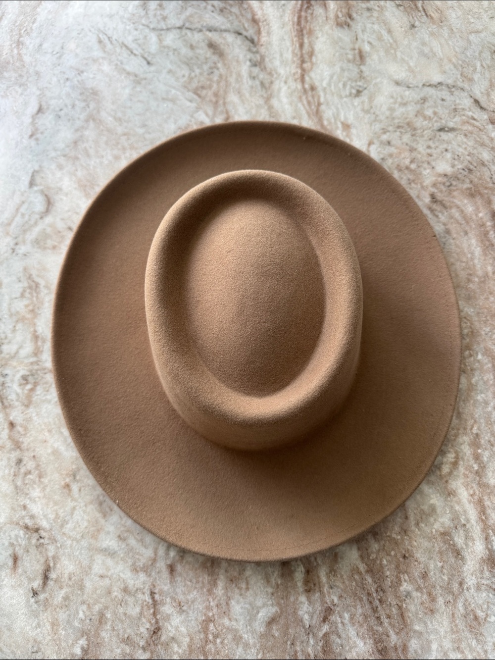 GIGI PIP Felt Wide-Brim Hat in Camel